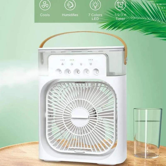 "Portable Mist Fan - Multi Function Water Spray Air Cooler."