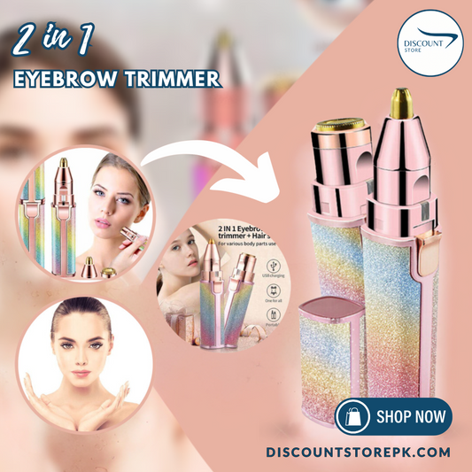 2 In 1 Rechargeable Flawless Eyebrow & Facial Hair Remover - (FREE Delivery)